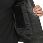 Quilted Style Cafe Racer Leather Jacket - Image 9