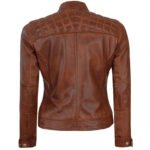 Quilted Leather Jacket For Women - Image 4