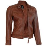 Quilted Leather Jacket For Women - Image 2