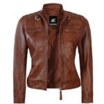 Quilted Leather Jacket For Women - Image 3