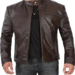 Real Cowhide Brown Leather Jacket - Image 8