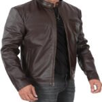Real Cowhide Brown Leather Jacket - Image 9