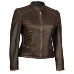 Women’s Biker Leather Jacket - Image 2