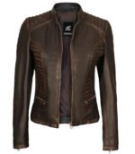 Women’s Biker Leather Jacket - Image 4