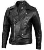 Black Moto Leather Jacket | Asymmetrical Style - Image 3